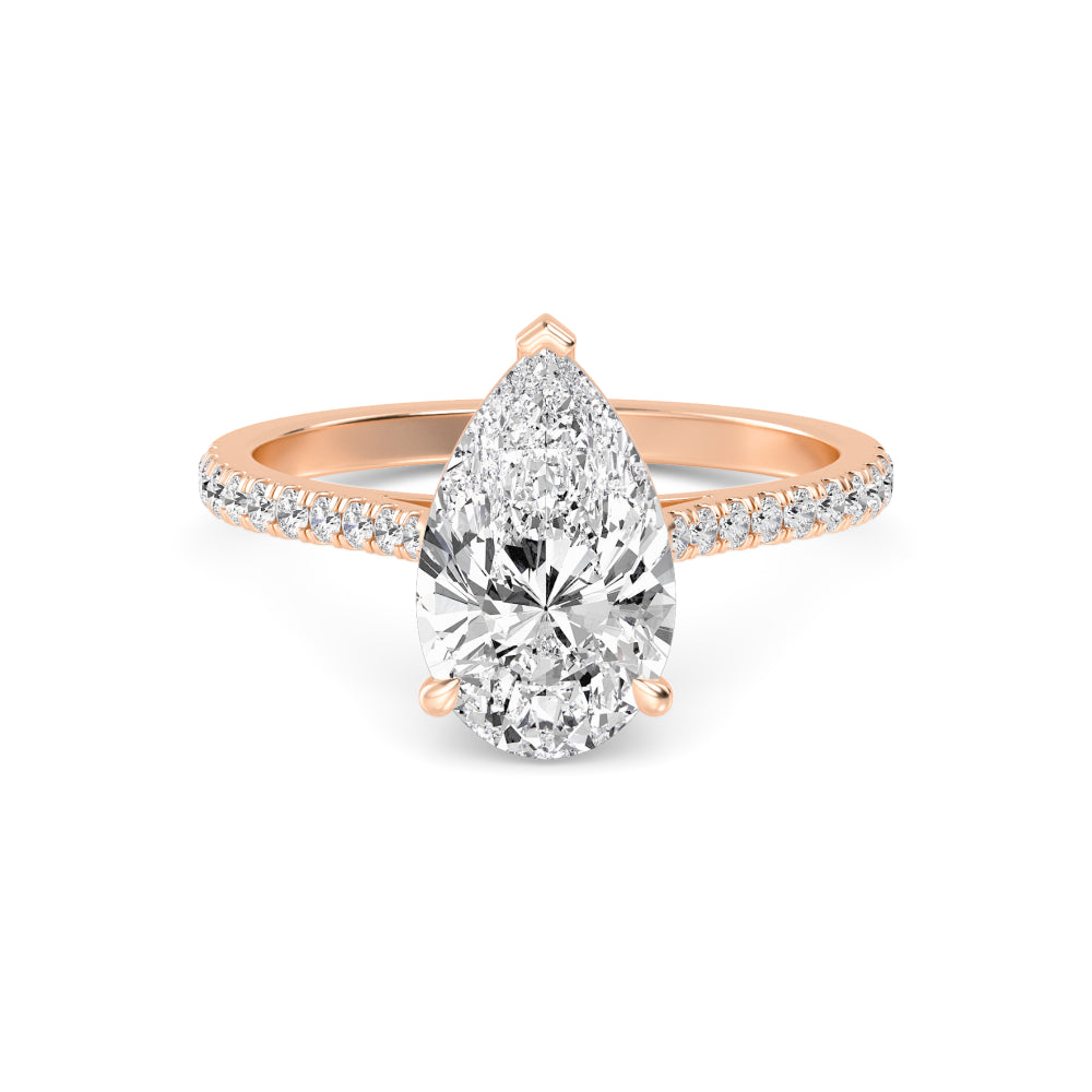 10K Rose Gold Pear ENGAGEMENT RINGS