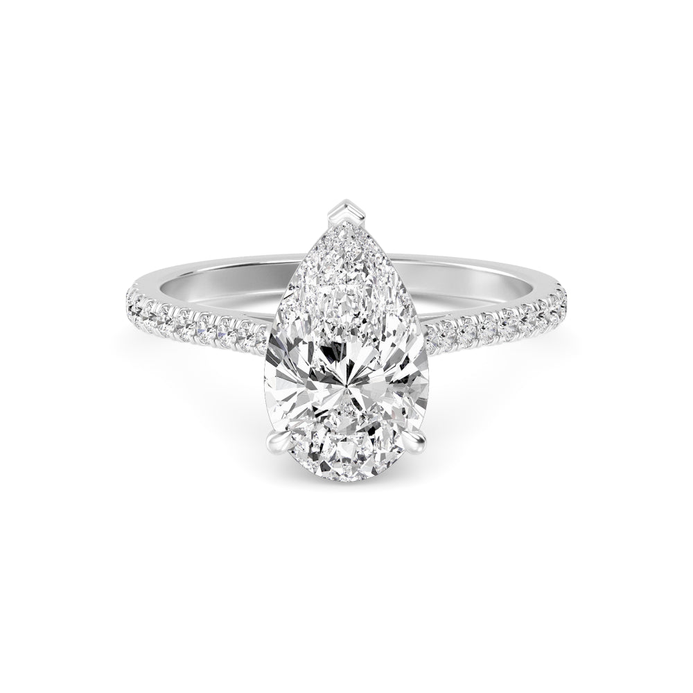 10K White Gold Pear ENGAGEMENT RINGS
