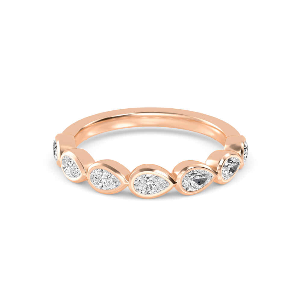 14K Rose Gold Pear WEDDING BANDS