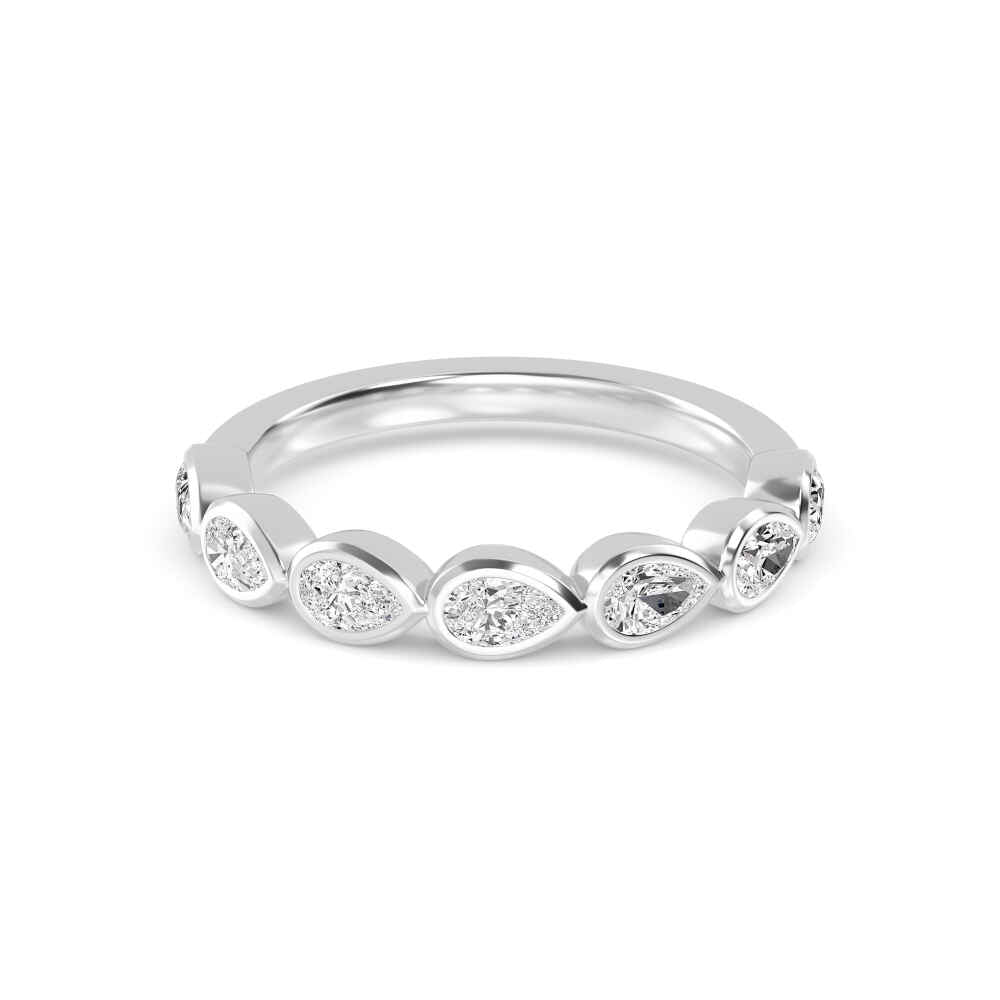 18K White Gold Pear WEDDING BANDS