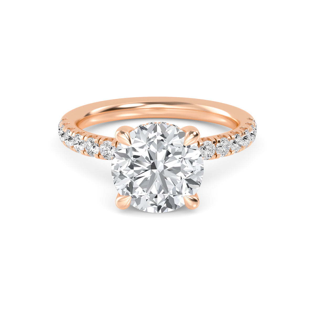 10K Rose Gold Round ENGAGEMENT RINGS