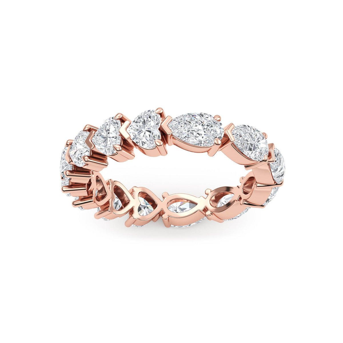 14K Rose Gold Heart WEDDING BANDS