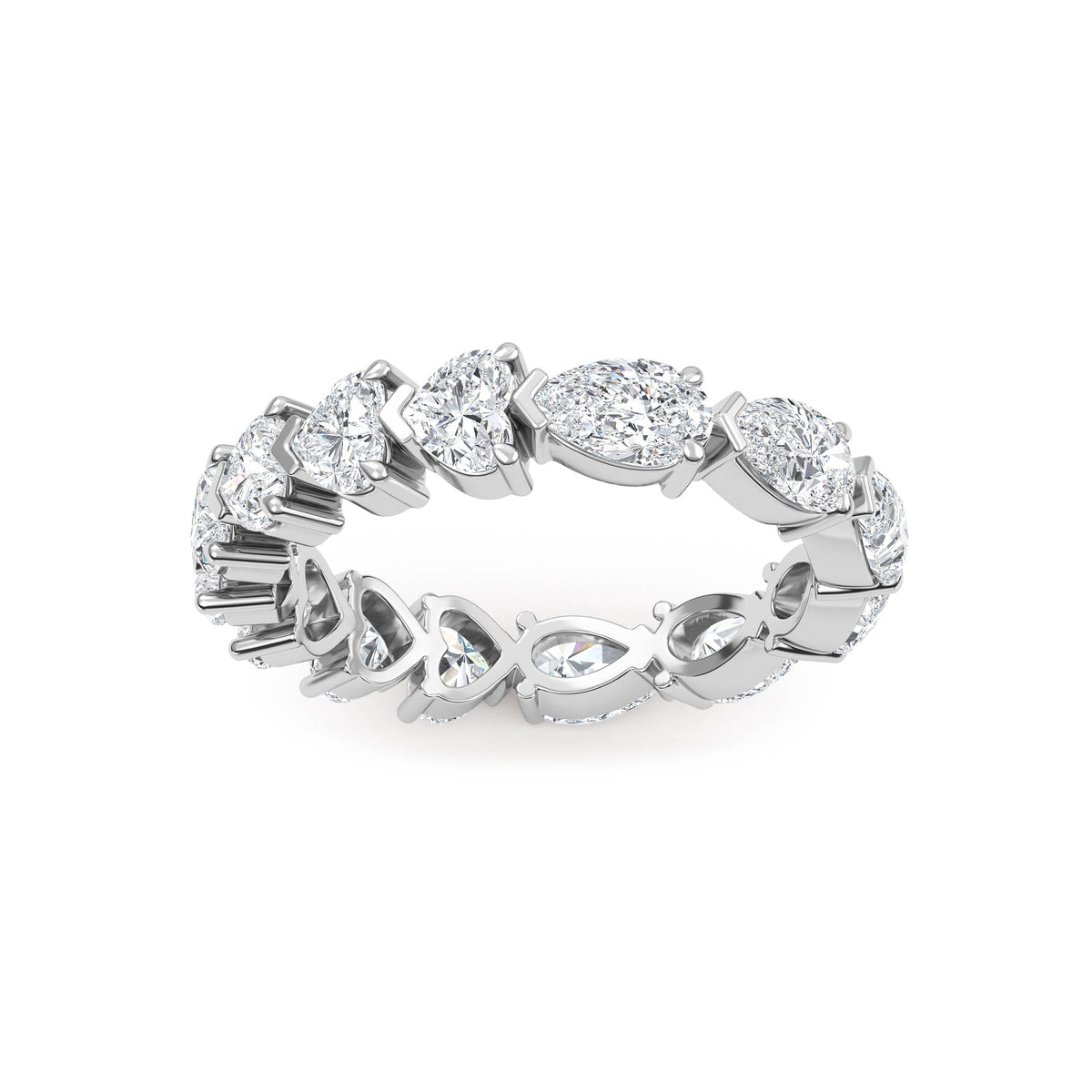 10K White Gold Heart WEDDING BANDS