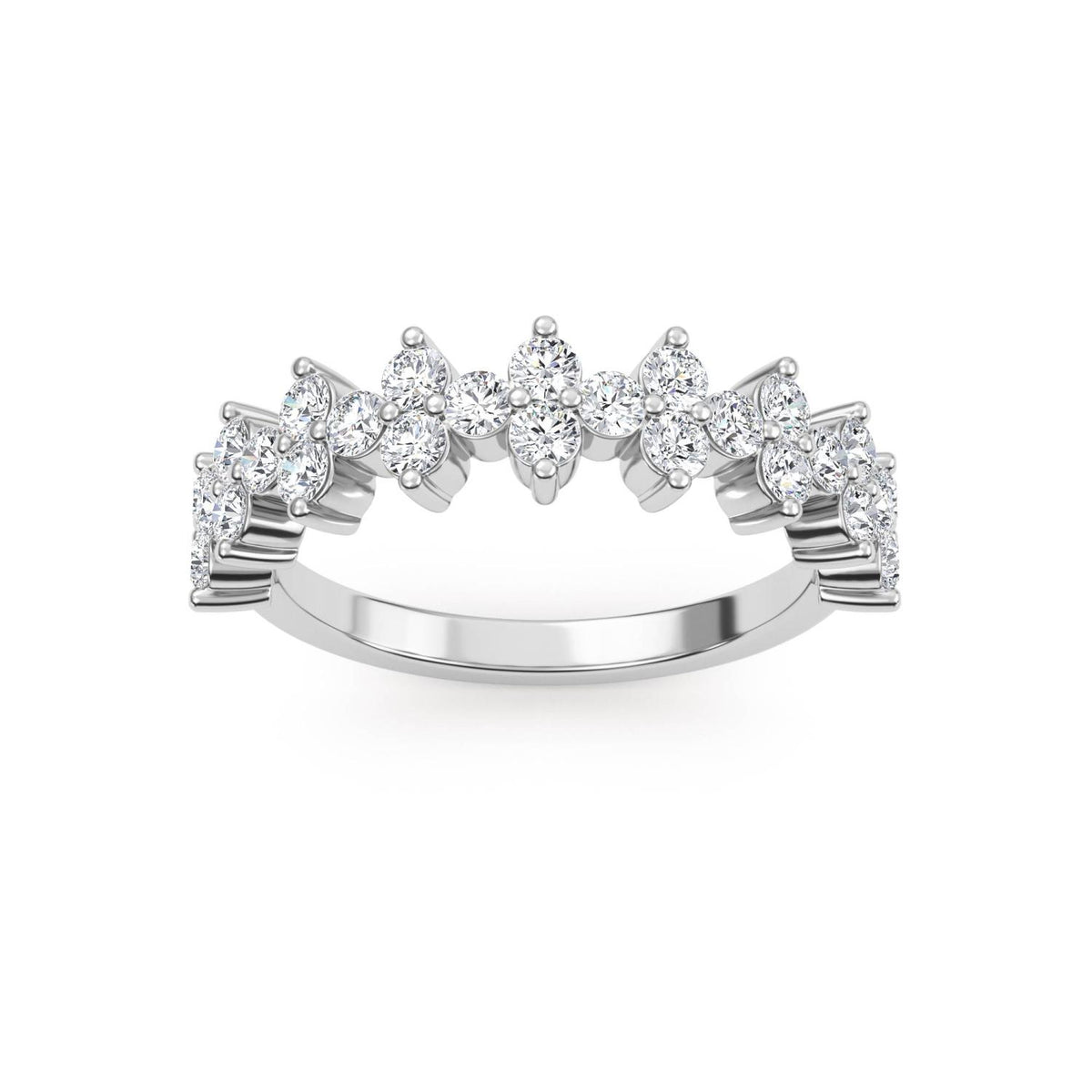 14K White Gold Round RING