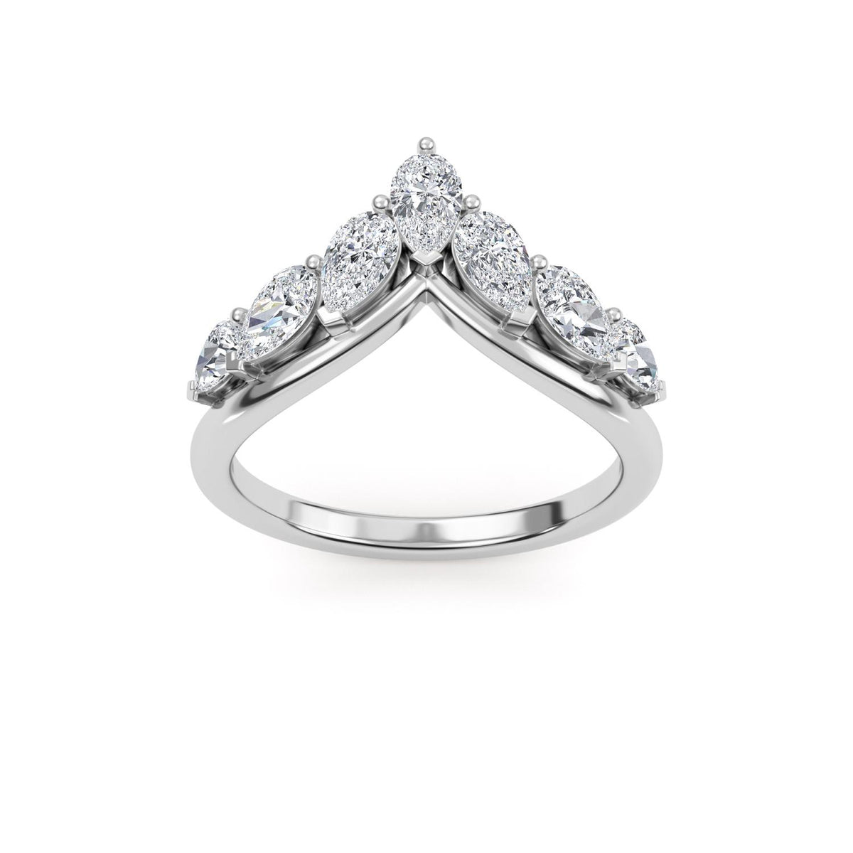18K White Gold Pear RING