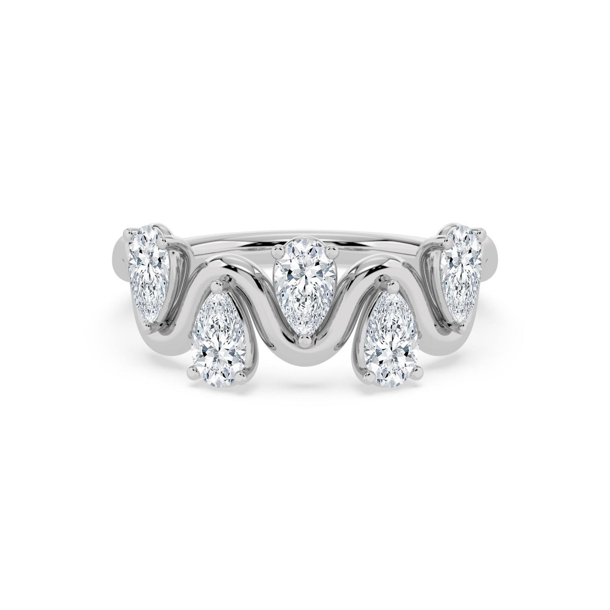 10K White Gold Pear RING