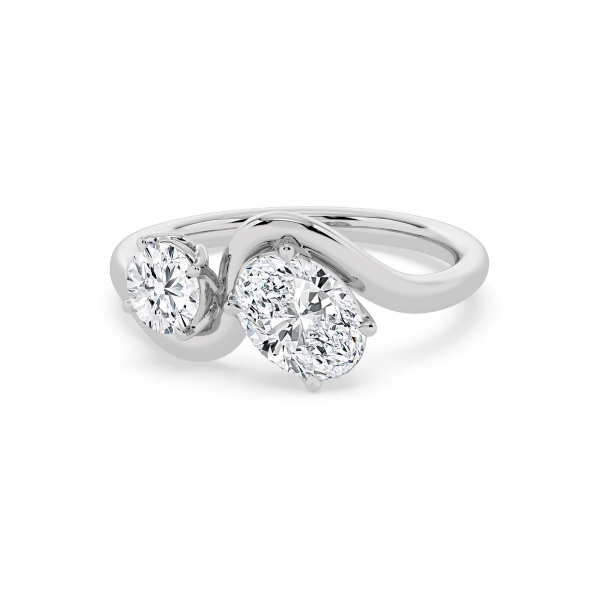 10K White Gold Oval RING
